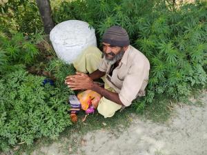 चींटियों के घर से अनाज उठाकर खाता मिला यह शख्स